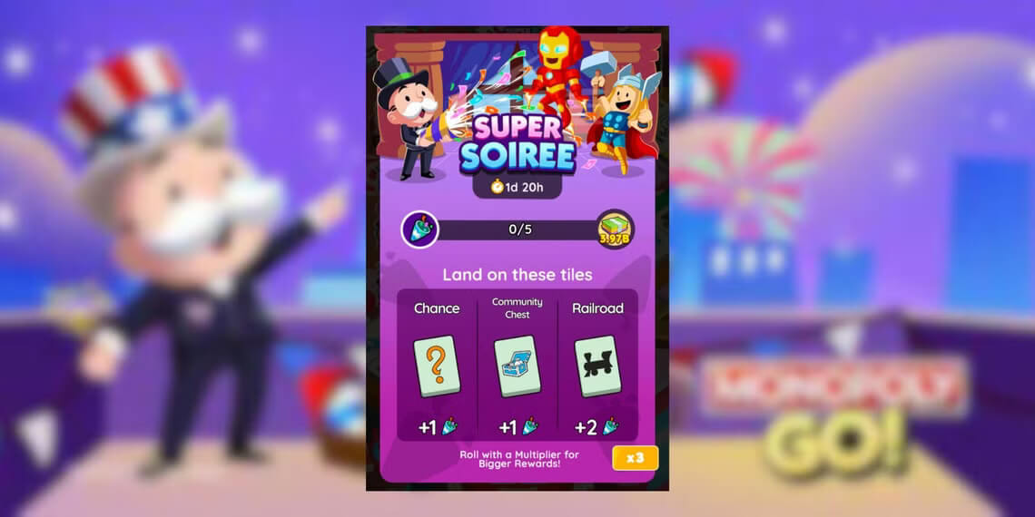 Earn 4-star & 5-star Stickers in Monopoly Go Super Soiree Rewards